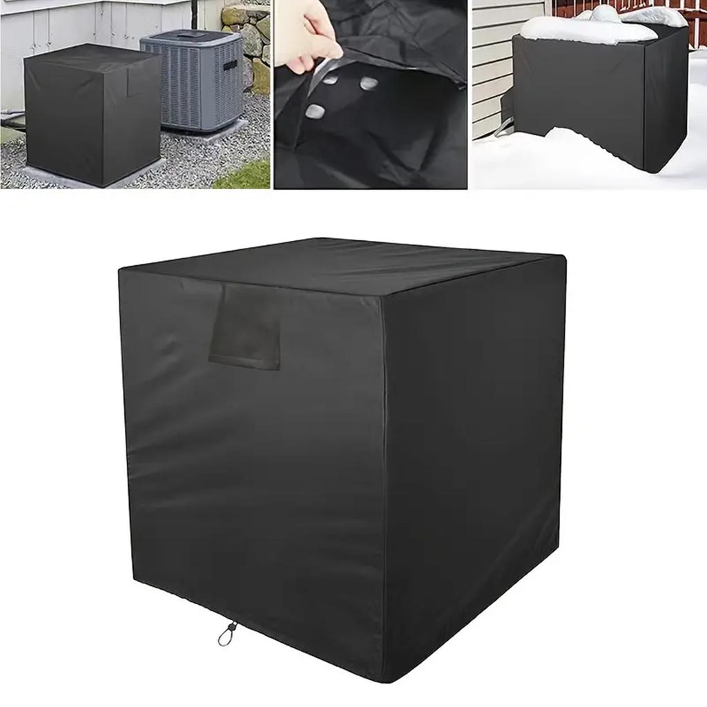 Air Conditioner Outer Unit Cover Outdoor Central Outer Vent Full Cover Dustproof 210d Heavy Duty Black Outdoor Furniture Cover