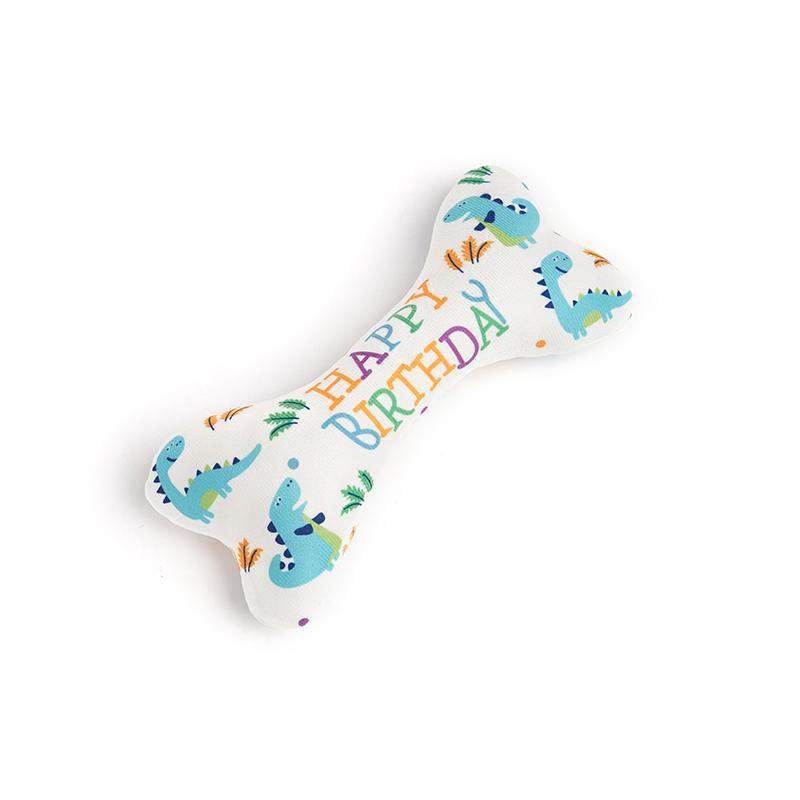

Dog Toys Bone Bite Resistant Interactive Toys Relieve Emotions Squeaking Sound Plush Chew Vocalize Toys Birthday Gift светло-синий