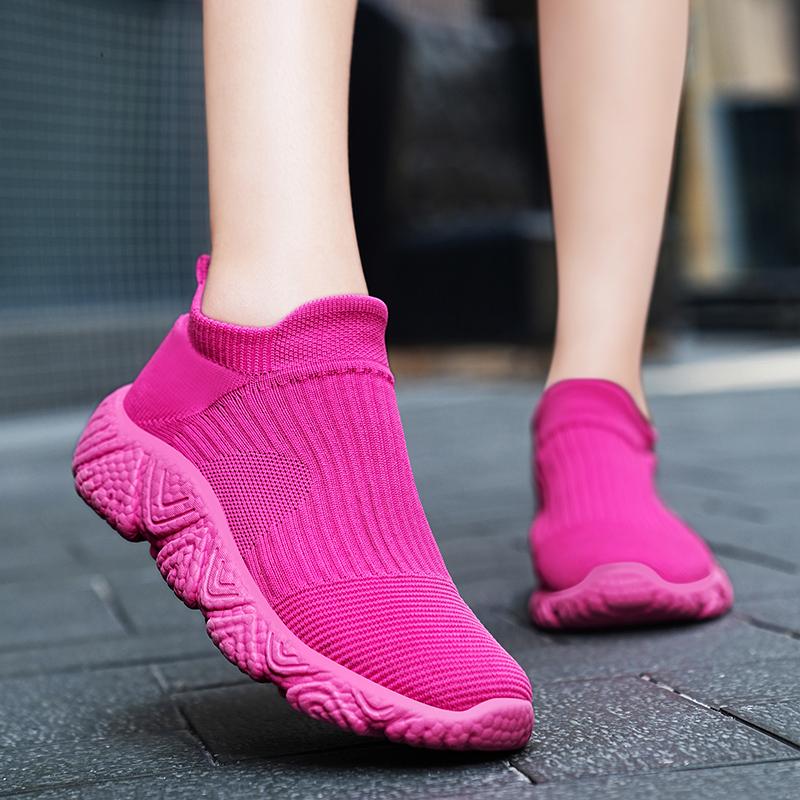 Summer Knitted Casual Sports Shoes For Men Women Lightweight Breathable Platform Sneakers Men Trainers Fashion Running Shoes Man