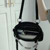 Genți de umăr negre Harajuku pentru femei, genți de mână de lux cu model solid, model pătrat, model cu lanțuri, geantă de mână de designer, doamnelor, Harajuku