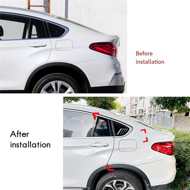 

M63K-Car Rear Window Louvers Shutters Blinds Cover Trim For BMW X4 F26 2014-2018 Car Trim Accessories Bright Black