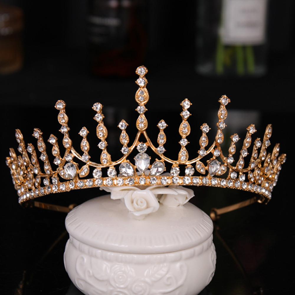 DIEZI Elegant Luxury Girls Crystal Bridal Tiara Crown Birthday Party New Fashion Bride Queen Headbands Hair Jewelry Accessories