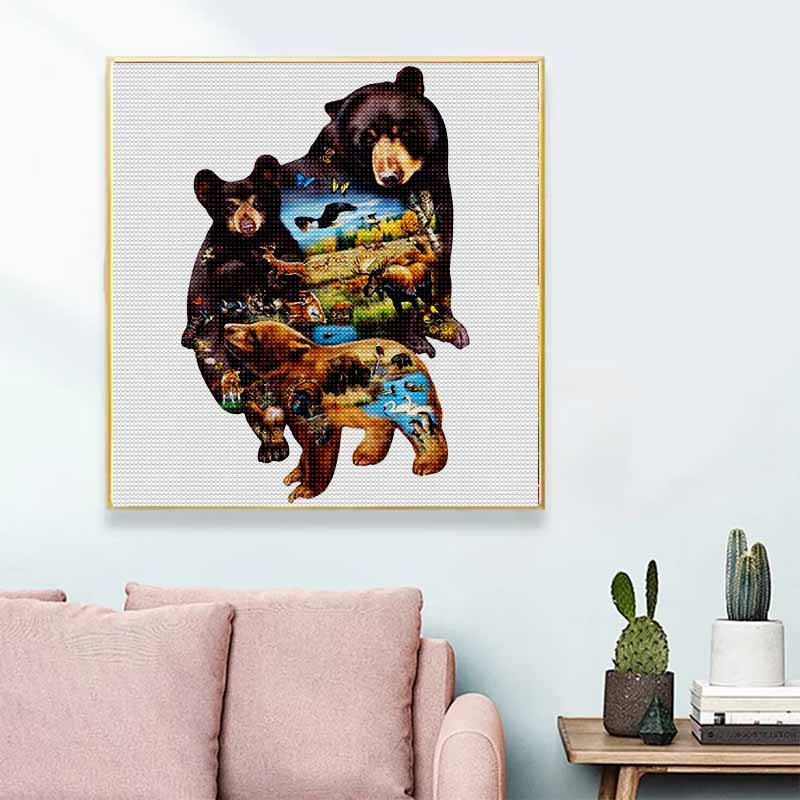 New Arrival 5D DIY Full Circle Diamond Painting "Bear" Embroidery Cross Stitch Home Decor Gift