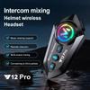 Y12 Pro Bluetooth Motorcycle Intercom 500m Range RGB Lights IP56 Waterproof Headset