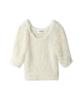 Lily Brown Feather Yarn Knit Top LWNT244040 IVR 2-Way Women's