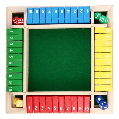 Shut The Box Würfelbrettspiel Kinder Frühe Mathematik Lernspielzeug 4 Spieler Holzklappen Würfelspiel Eltern-Kind Interaktives Partyspielzeug