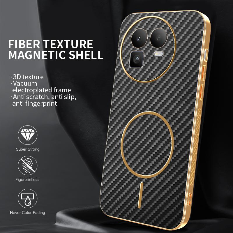 Für OPPO Realme GT 8 8 Pro galvanisierte Karbonfaser magnetische fingerabdruckresistente stoßfeste Handyhülle