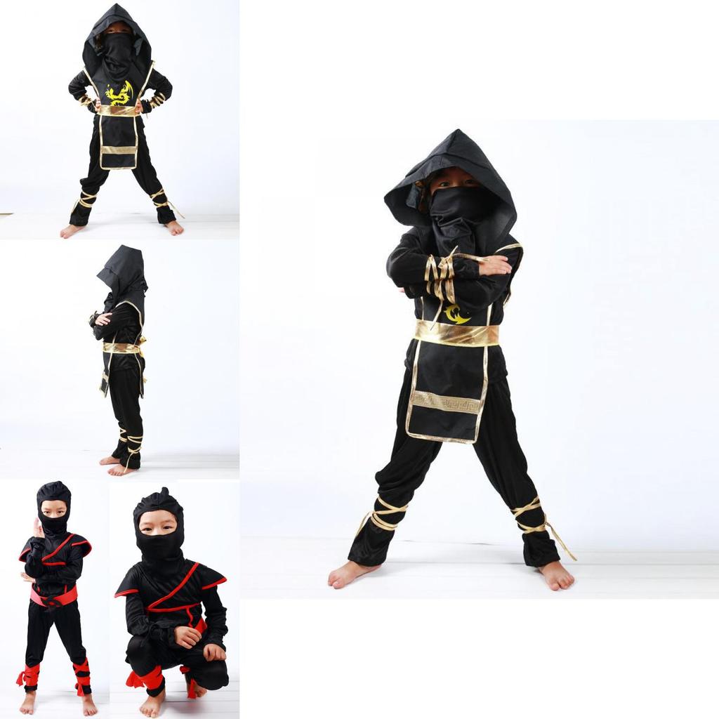 Autentico Costume da Guerriero Giapponese per Bambini Ninja Assassino Travestimento per Feste