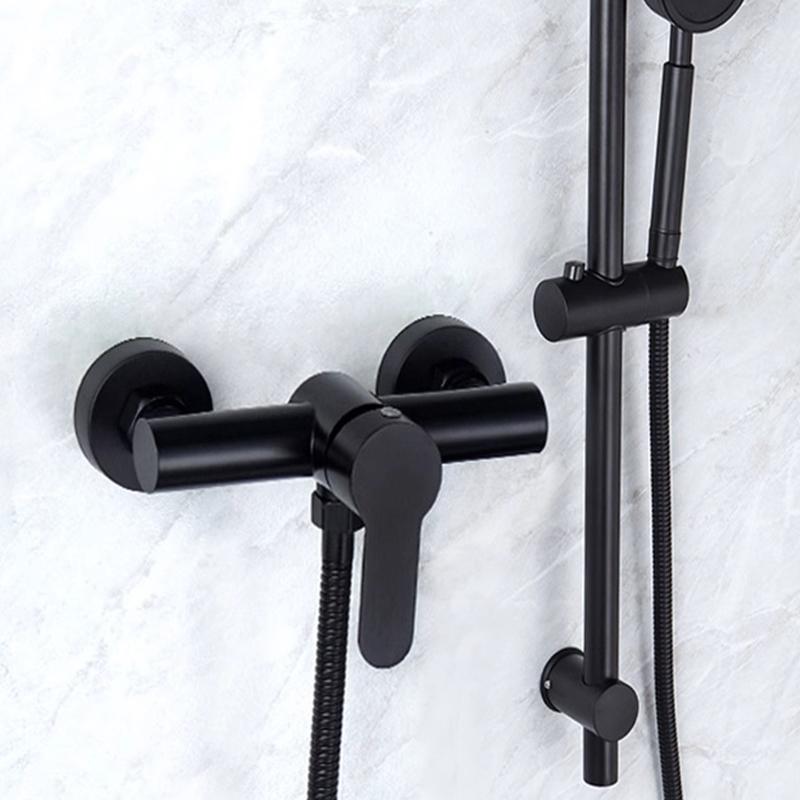Grifo de Ducha de Acero Inoxidable, Mezclador de Agua Fría y Caliente Montado en Pared para Cabezal de Ducha y Rociador de Mano para Baño