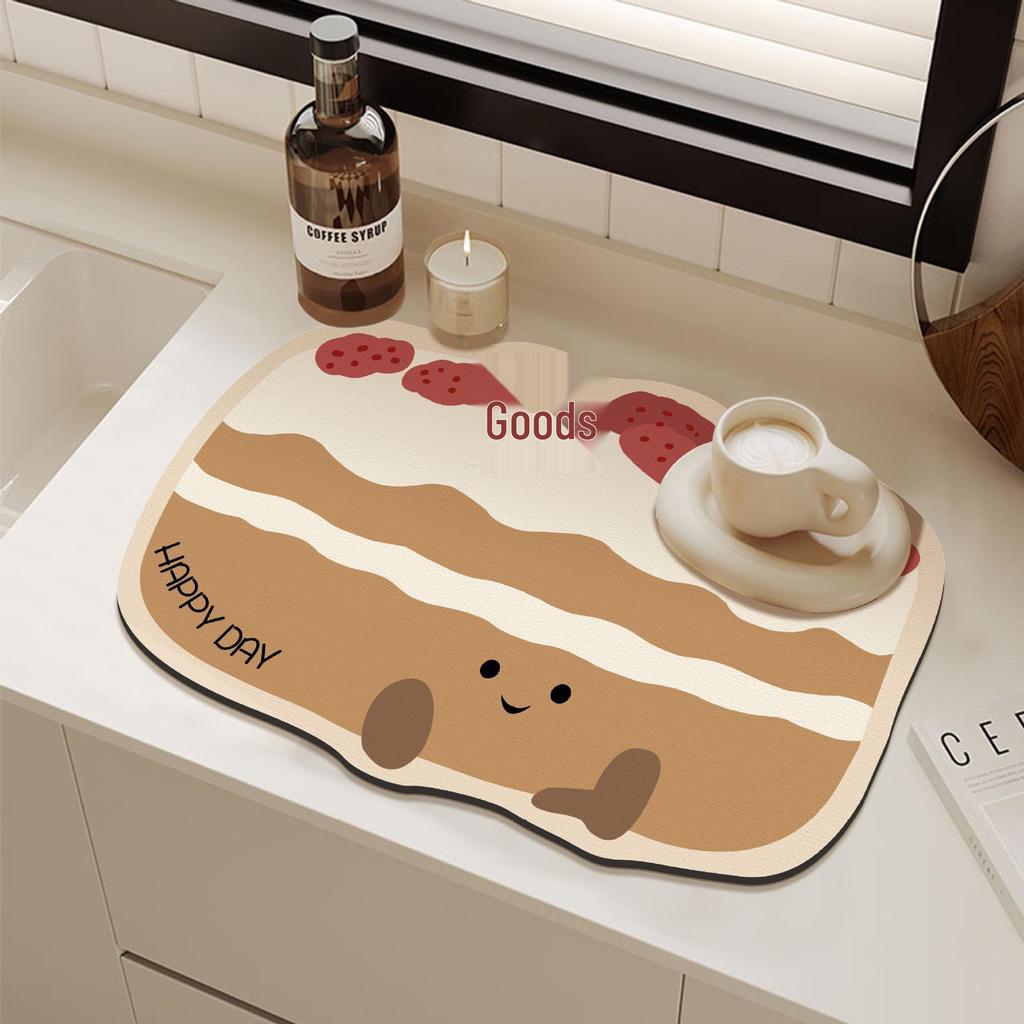 Cartoon Quick-Dry Diatom Draining Mat - Water Absorbent, Wear-Resistant, Anti-Slip Kitchen Counter Mat