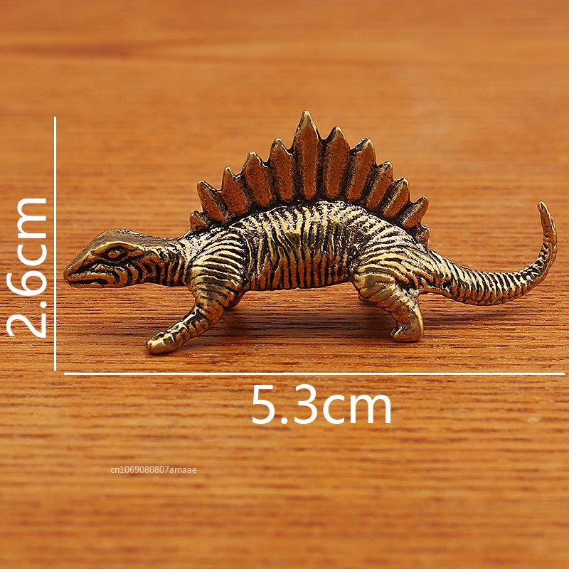 Solid Brass Jurassic Dinosaur Small Vintage Statue Office Desktop Ornaments Tea Pet Crafts Feng Shui Ornament Miniatures