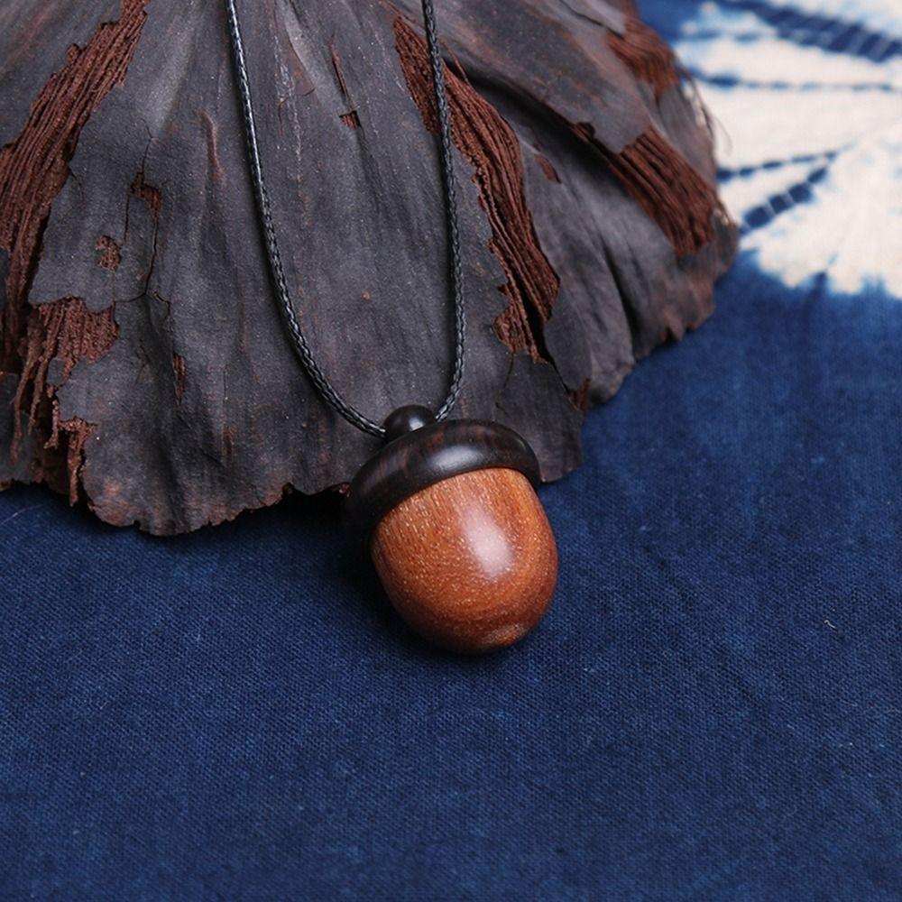 Women Necklace Ethnic Style Braided Rope Gawu Box Long Necklace Female Necklace Ebony Necklace