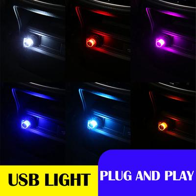 Car Mini USB LED Atmosphere Lights Decorative Lamp For Party Ambient Automotive Portable Plug Play Auto Interior LED Light