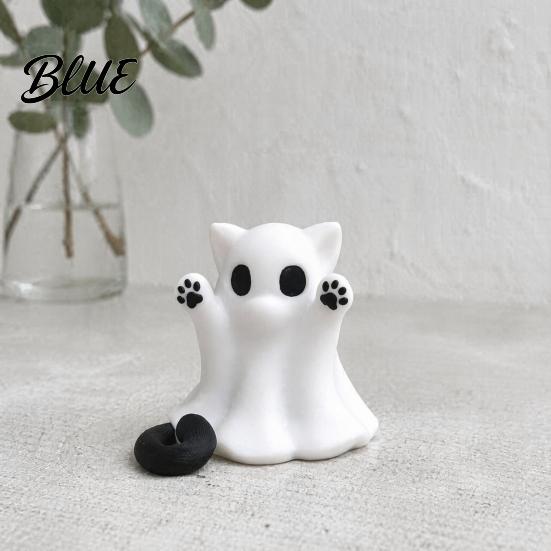 Halloween-Themen-Raumdekorationen Geist Katze Statue Niedliche Figur Cartoon Gruselig Saisonal Hausdekoration Dekoration für Büro Schreibtisch Statue