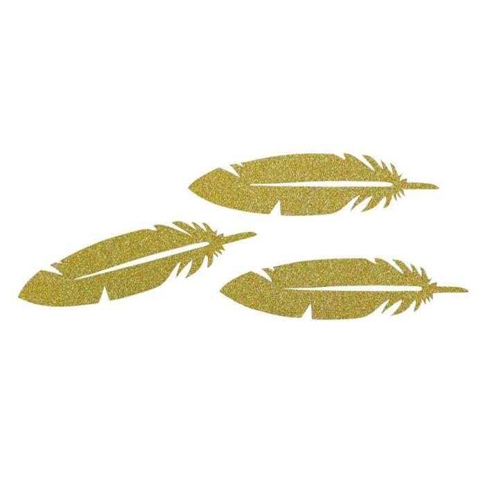 Plumes en papier dorées 8 cm 24 pièces