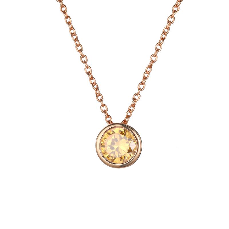 eManco Elegant Titanium Steel Diamond Clavicle Necklace for Women - Versatile, Non-Fading, Stainless Steel Pendant.