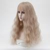 Long Wavy Synthetic Wig With Full Cap Design Dirty Orange Color Water Wave Texture Women Cosplay Lolita