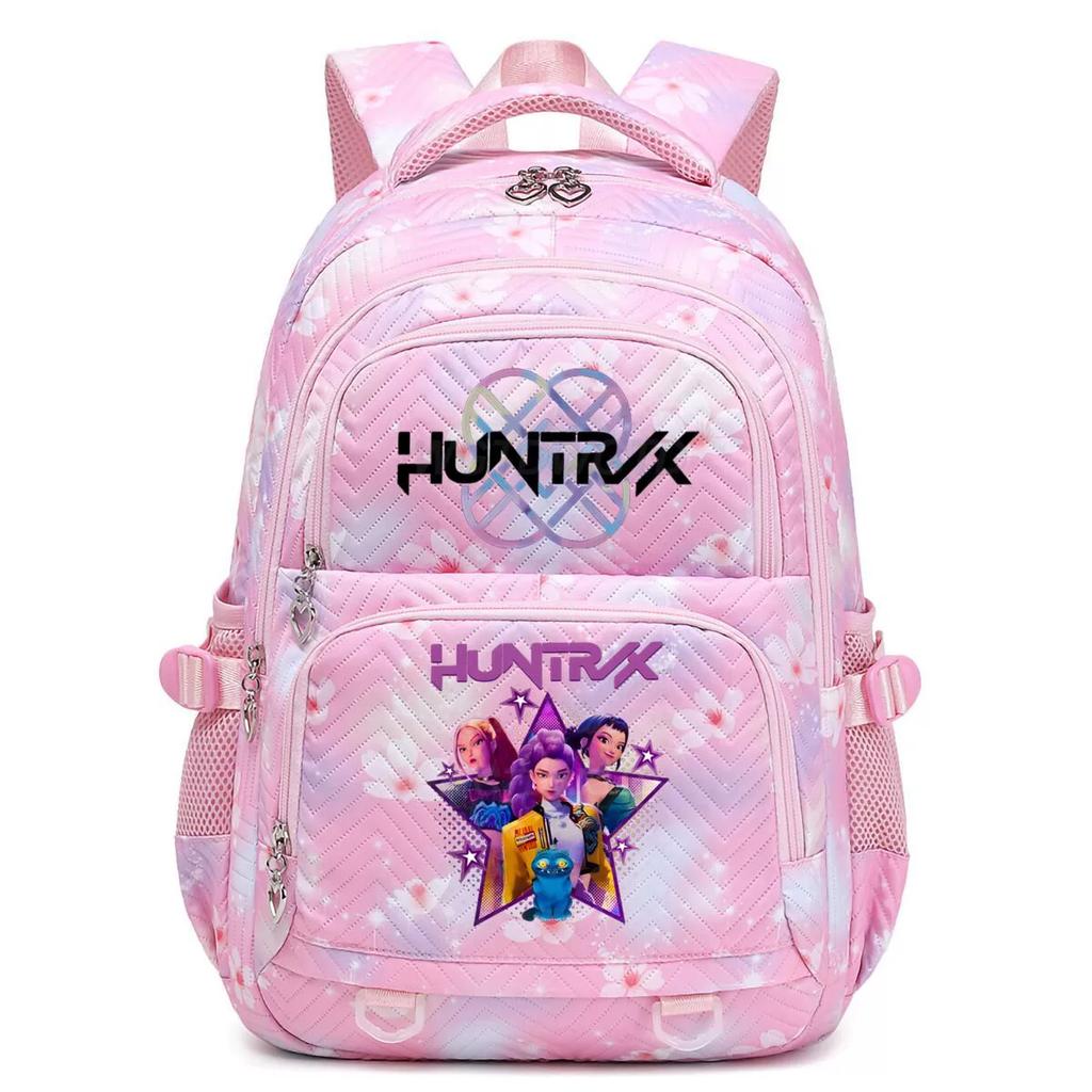Kpop Łowcy Demonów Plecak Kreskówkowy Rumi Mira Zoey HUNTR/X Saja Chłopcy Nadruk Tornister Uczniowski Duża Pojemność dla Dziewczyn