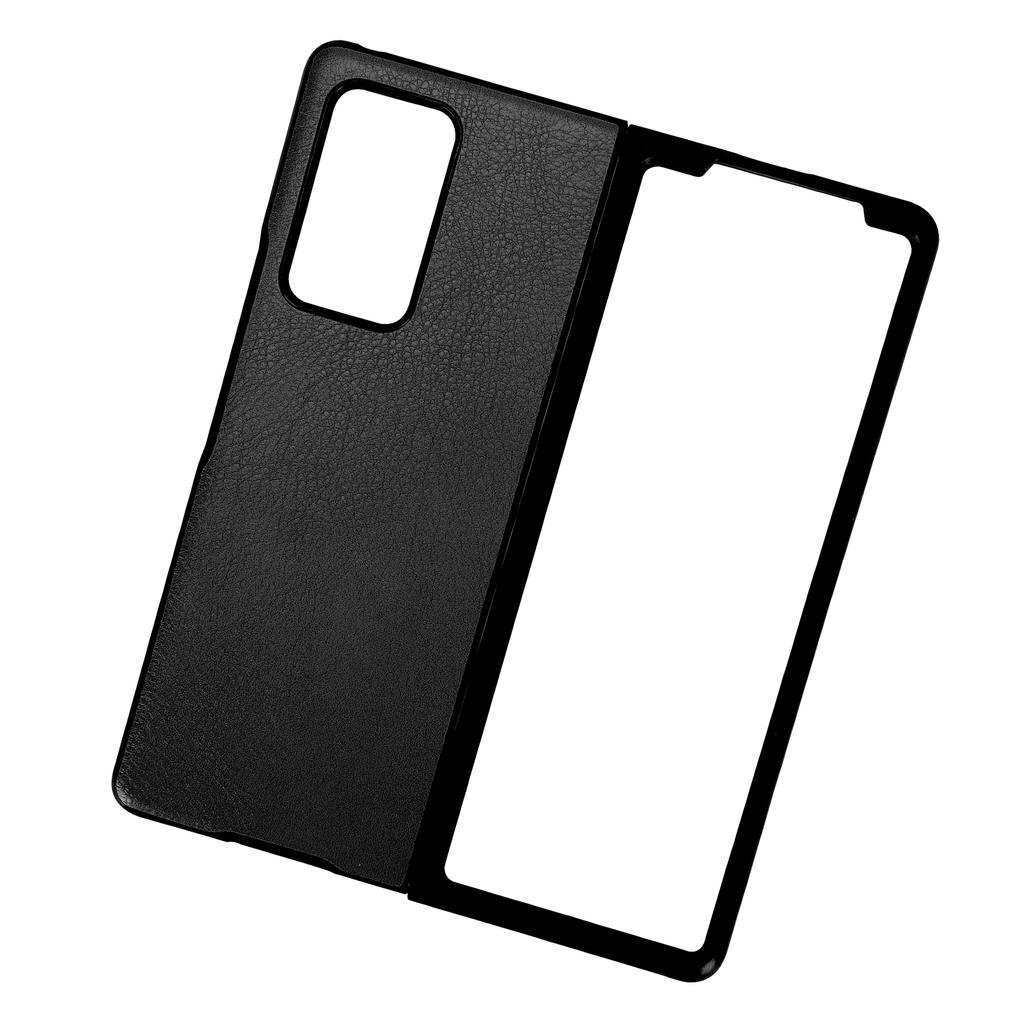 Leather Protective Case for Samsung Galaxy Z Fold 2 Shockproof Phone Case Cover ShellBlack