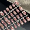 30-Piece Sweet Cherry Resin Nails: Pre-Made Short Ladder Design for a Luxurious and Brightening Princess Look