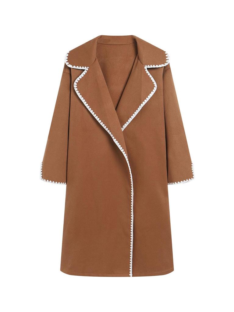 European Women's Double-Sided Wool Long Coat - Autumn/Winter Collection