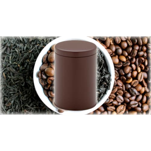 Takada Coffee Shop Made in Japan Coffee & Tea Canister, 200-250g, Moisture-Proof Steel Can with Gasket, Brown Matte