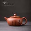 170ml Purple Clay Ceramic Teapot Antique Style Stone Ladle Tea Brewing Pot Kung Fu Tea Set