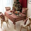 Christmas Tablecloth Ins Style Dining Table Decor Faux Fur Ball Western Placemat Linen Snowflake Runner