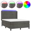 Maison Exclusive - Sommier à lattes de lit matelas et LED Gris foncé 140x200 cm