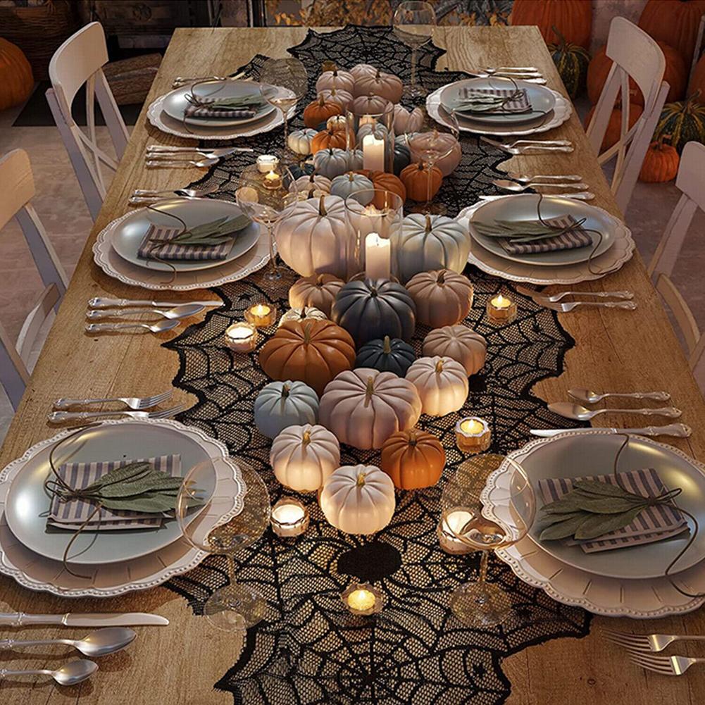 Unique Spider Web Lace Table Runner for Halloween Enhance Your Party Ambience