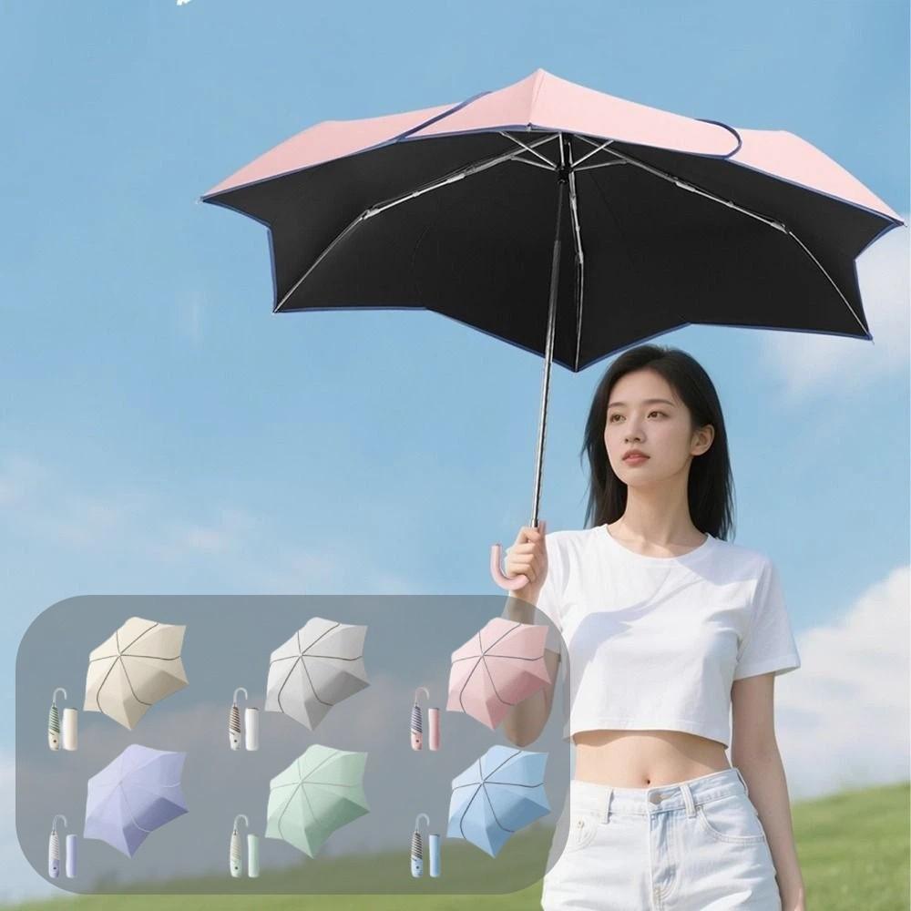 Windproof Manual Petal Umbrella Rainproof Hand Operated Parasol Mini Sun Umbrella Travel Use