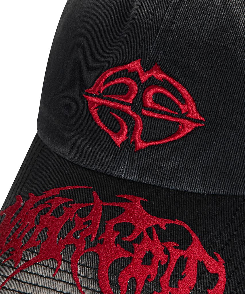 MAHAGRID Washed Metal Logo Ball Cap Black(Mg2Esmab38A)