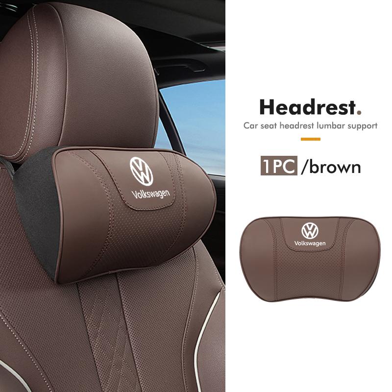 Valve Stems Caps For Volkswagen VW Car Back Pillow Napa Leather Memory Cotton Headrest Lumbar Support Scirocco Passat Polo B5 B6 QQ2