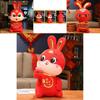 2023 Neujahr Chinesischer Stil Roter Hase Maskottchen Weiches Plüschtier Puppe Geschenk
