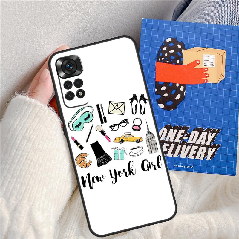 New York Lady Girl Funda For Xiaomi Redmi Note 14 Pro 13 9 10 11 12 9S 10S 11S 12S Redmi 13C 10C 12C 14C Case