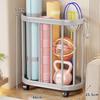 Wheeled Yoga Mat & Fitness Equipment Organizer: Large Capacity Storage Basket