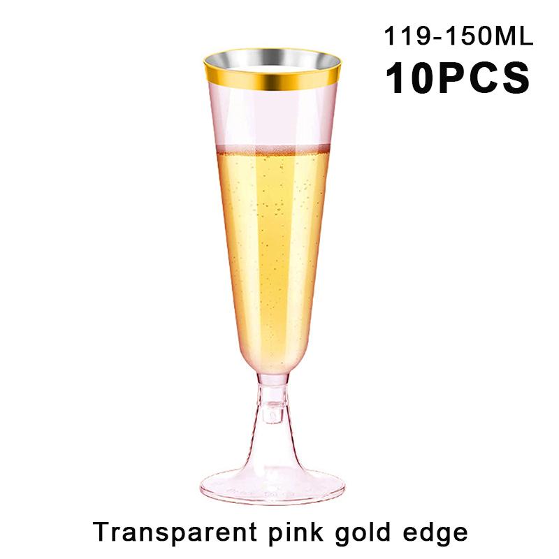 10Pcs Disposable Plastic Cocktail Cups,Party Champagne Glasses, Red Wine Glasses,Dessert Table Goblets,Pudding Cups