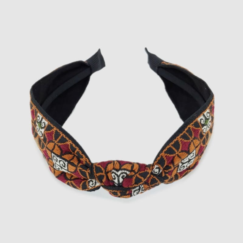 LALA Ethnic Lattice Hairband - BROWN