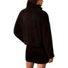 Calvin Klein Casual Soft Solid Color Loose Stand Collar Long Sleeve Jacket Women jackets Black 47A206G-002