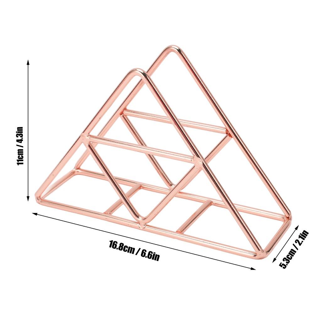 Rose Gold/Gold Napkin Holder Triangle Decorative Metal Paper Napkin Holder Elegant Metal Wrought Iron Iron Napkin Holder