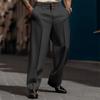 Men's Formal Button Solid Color Loose Straight Tube Comfortable Outdoor Daily Fashion Trousers