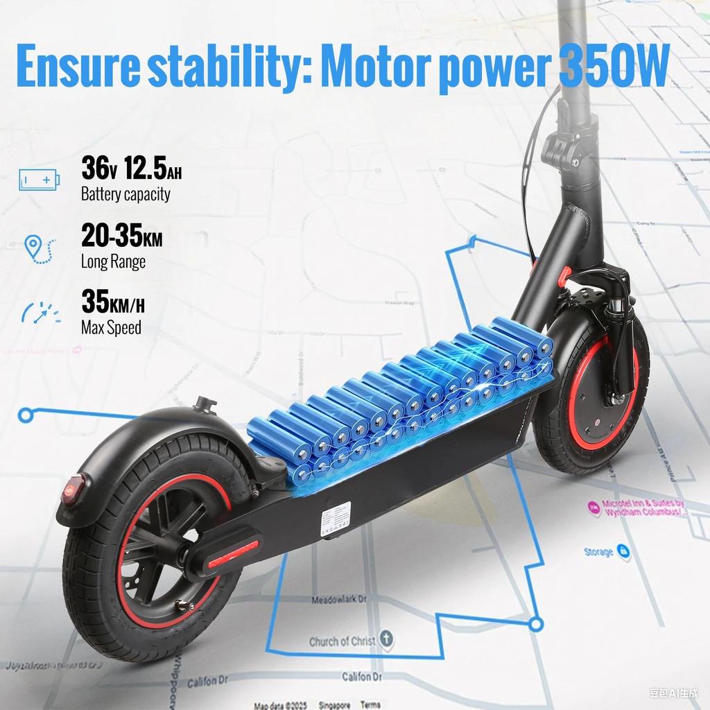 SUNNIGOO Trotineta Elétrica N7 Max Bateria 36V 12.5Ah, Pneus 10 polegadas