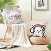 Friendly LLine Friends PuppyS Cushion Cover Breathable and Skinfriendly Linen Pillowcase Square Removable and Washable Cushion