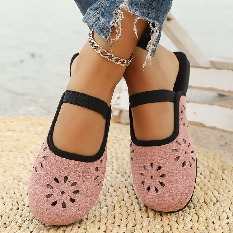 Fashion New Women Slippers Summer Outdoor Baotou Shoes Half Packed Soft Bottom Sandals Hollow Out Non-Slip Slippers Home Slides Women