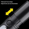 Rechargeable Zoom LED Flashlight With Whistle,USB Fast Charging 5 Modes With Red And Blue Warning Lights IP44 Life Waterproof