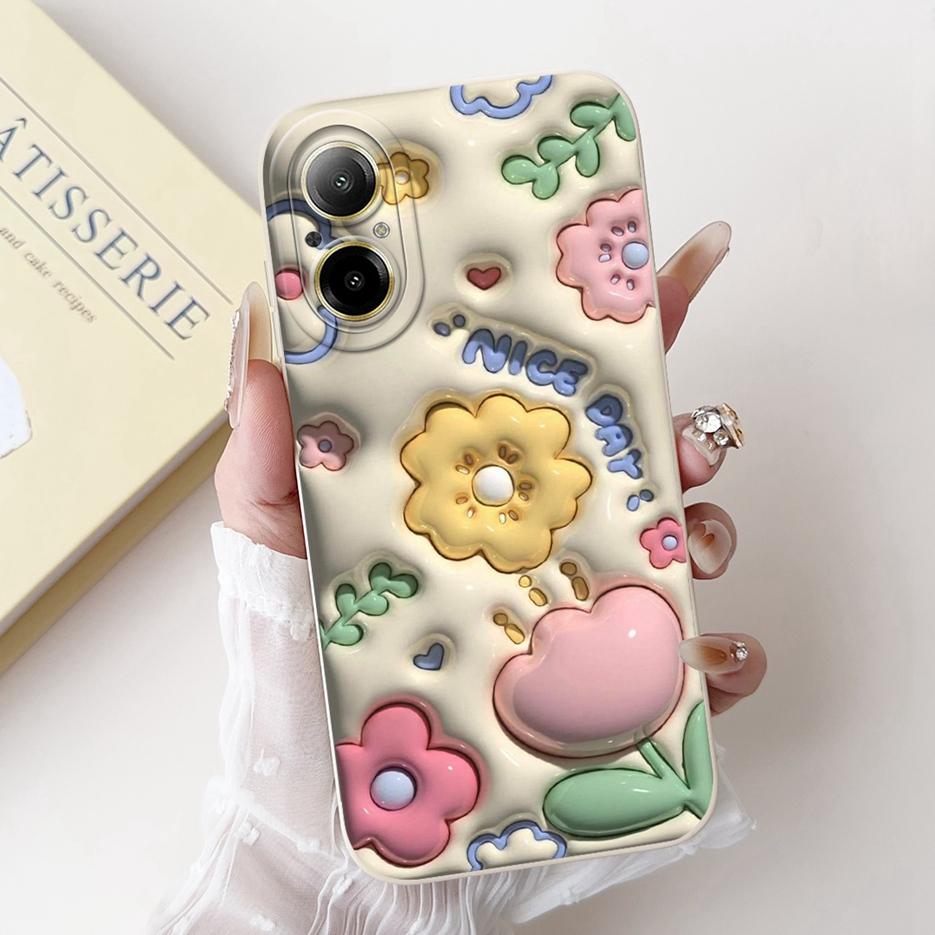 For Realme C67 4G Case RMX3890 Cute Panda Cartoon Cover Anti-Drop Phone Case For Realme C67 RealmeC67 4G Back Covers Soft Fundas