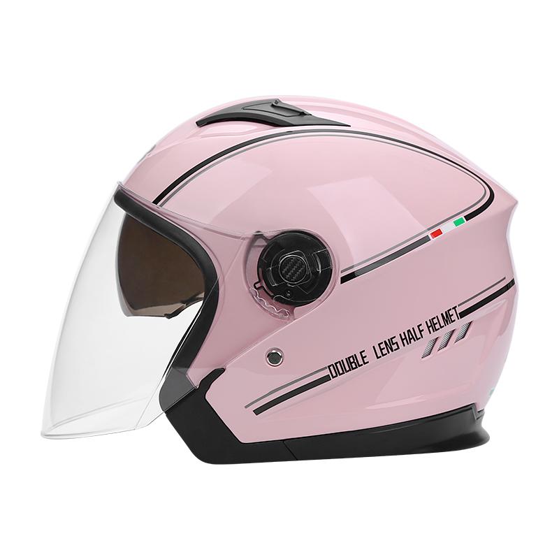 New ABS Motorcycle 3/4 Half Helmet DOT Approved Dual Visor Face Protection Comfortable Detachable Lining Ventilation Open Face