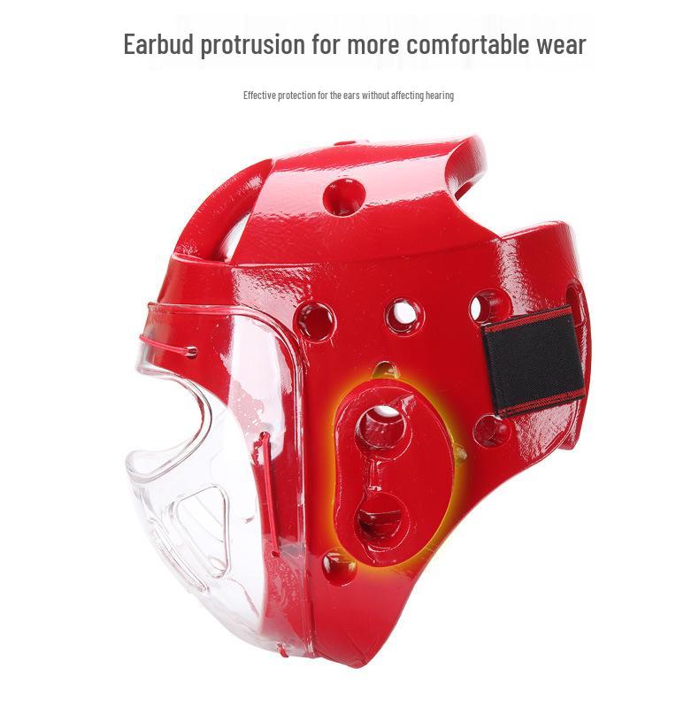 Jiuri Mountain Sports Karate & Taekwondo Helmet with Face Shield - Protective Gear for Training and Sanda