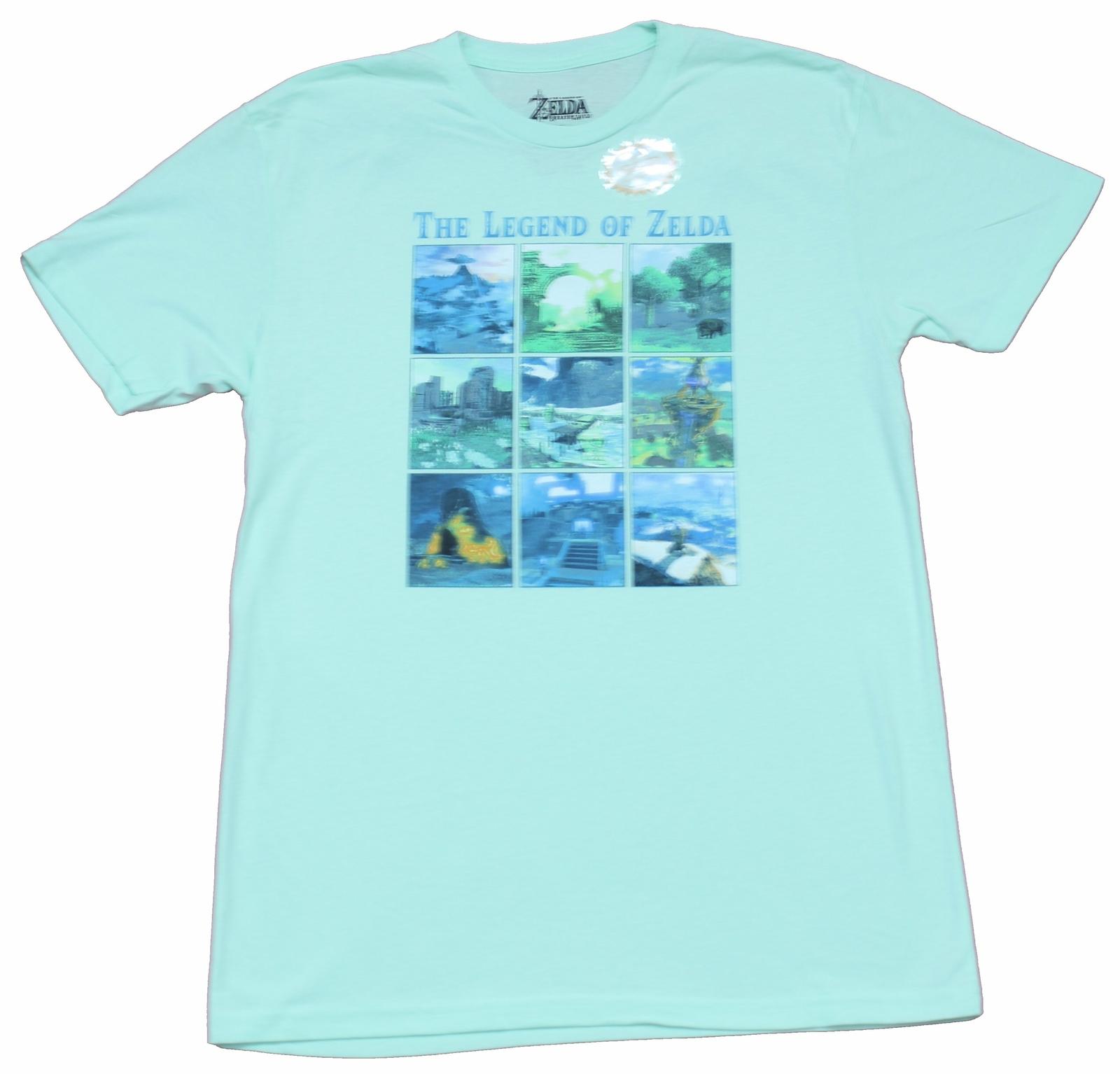 Legend of Zelda Adult New T-Shirt - Locations From Breath of The Wild XXL