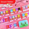 Creative Cute 4 Pcs Donut Dessert Pencil Eraser Rubber Novelty Kids Student Learning Office Stationery Student Prizes